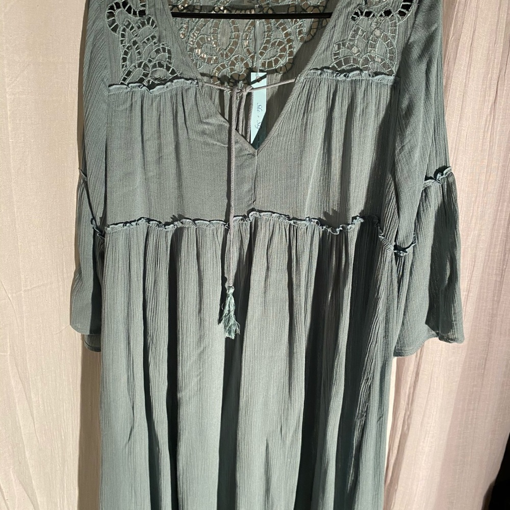 Beautiful Blue Boho Style Top